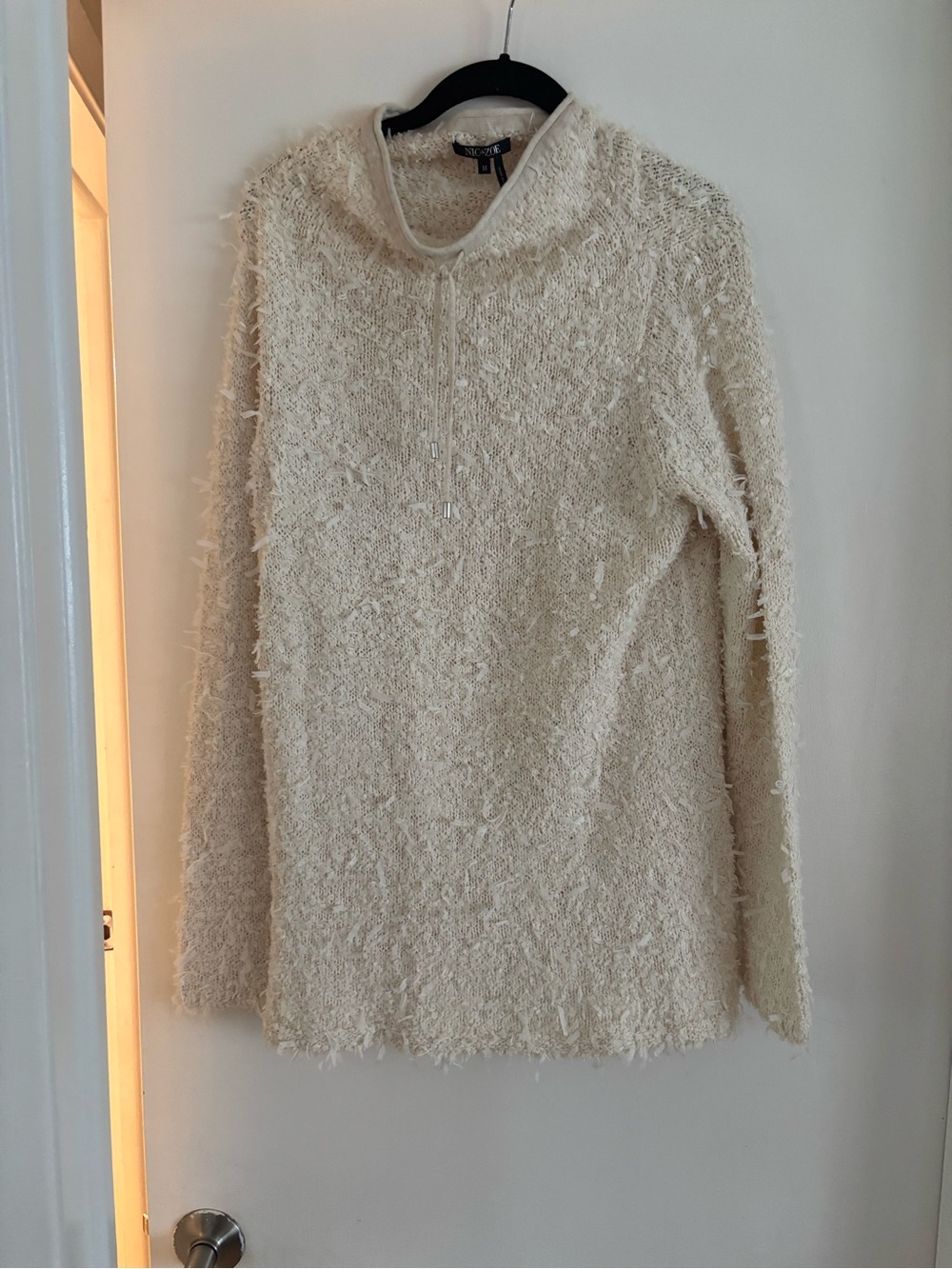 Cozy Ivory Textured Nic + Zoe Women’s Sweater